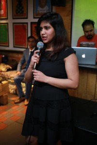 Emcee Maanvi interacting with audience